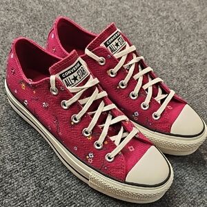 Converse Women's Pink Floral Sneakers